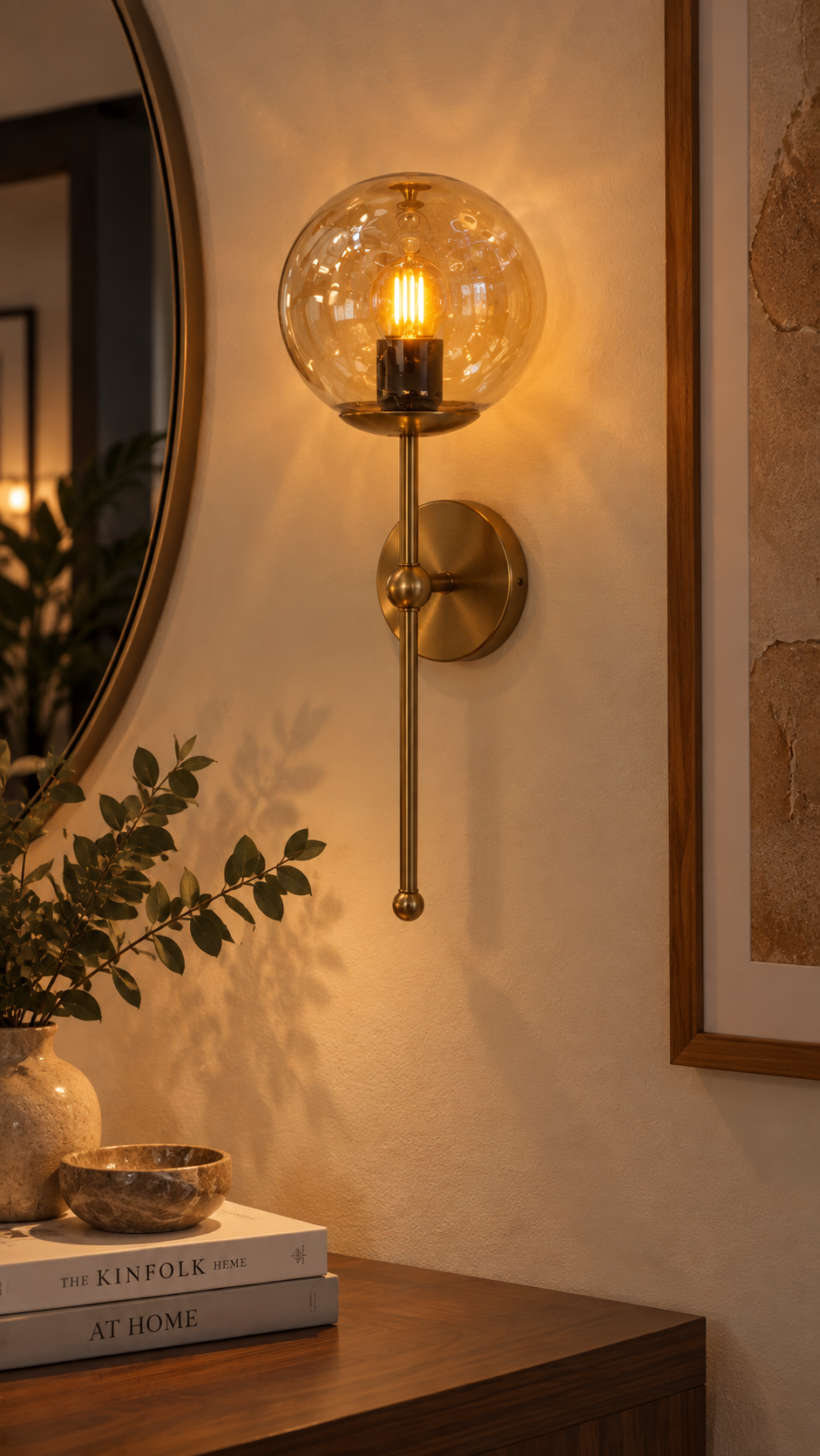 Aurelia Brass Globe Wall Lamp