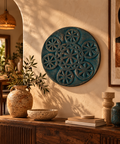 Azure Rosette Pottery Wall Art