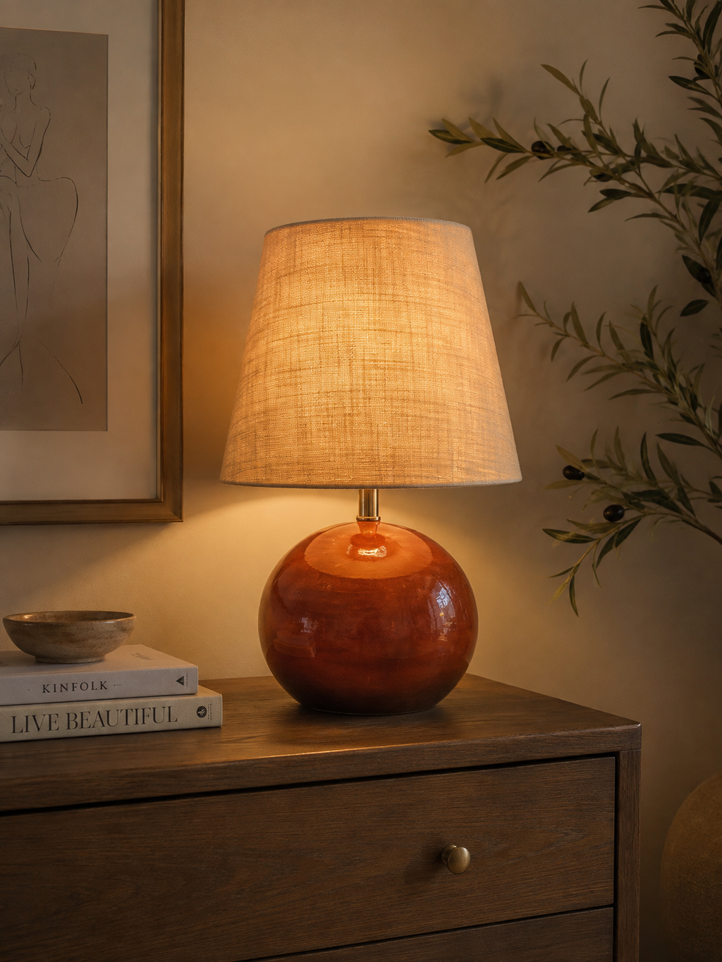 Amber Grove Wooden Table Lamp – Warm Natural Elegance