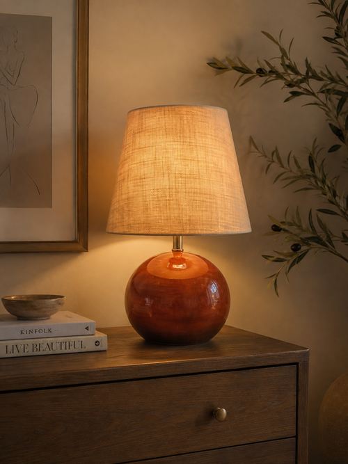 Amber Grove Wooden Table Lamp – Warm Natural Elegance
