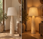 Dune Glow Pottery Floor Lamp — Sand Beige 115cm