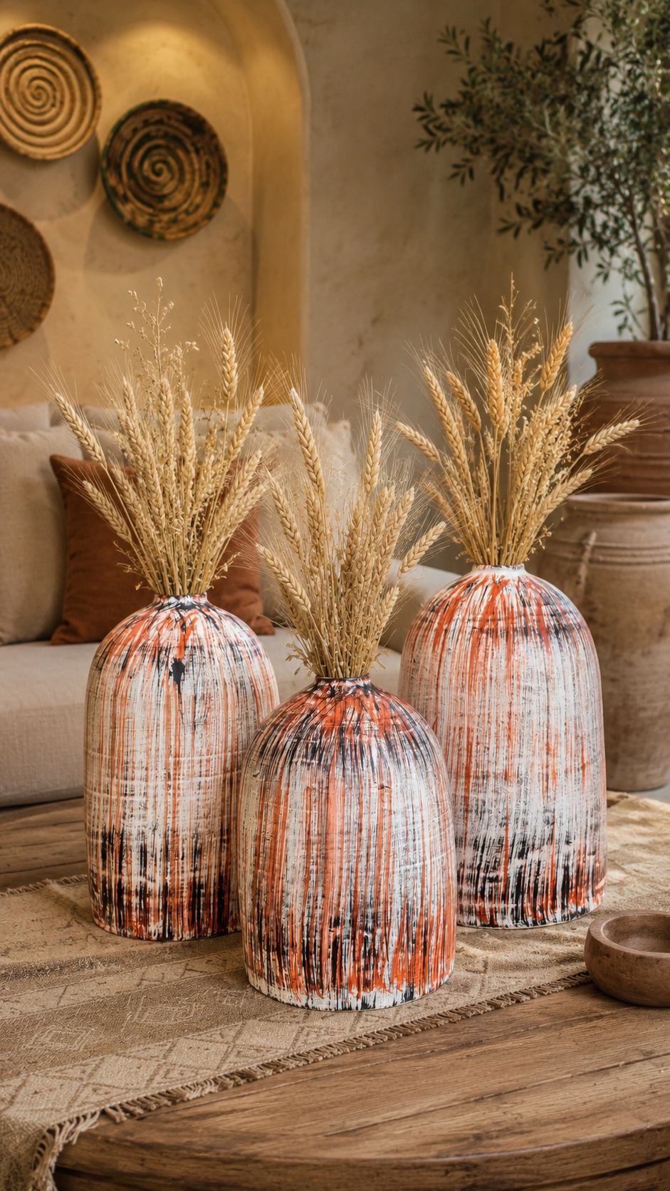 Ember Strokes Pottery Vase – Artistic Statement Elegance
