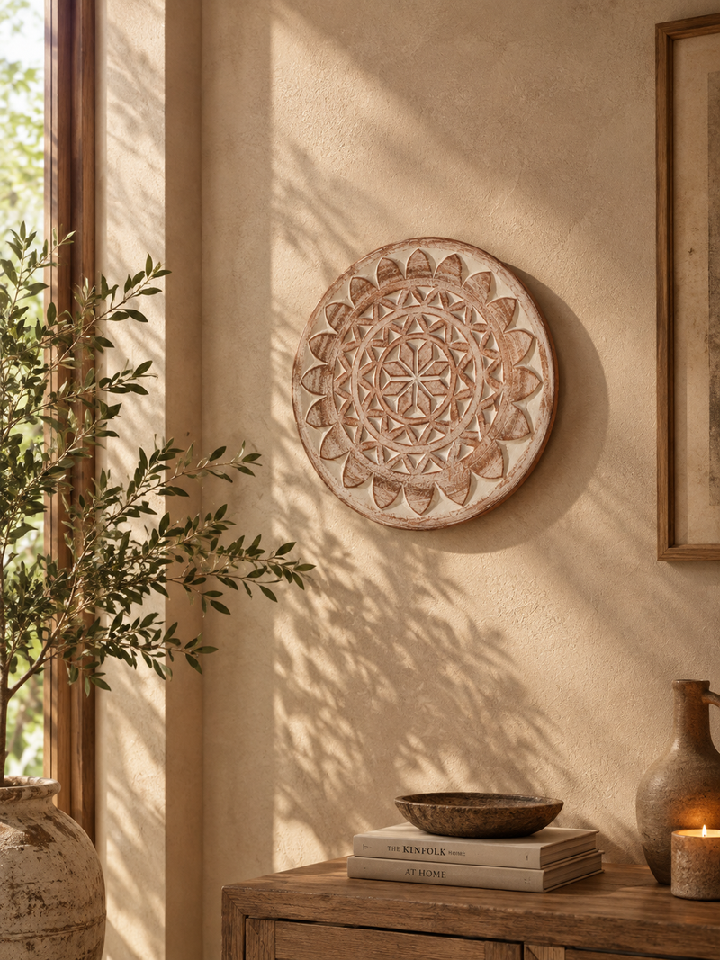 Terracotta Sunburst Pottery Wall Art