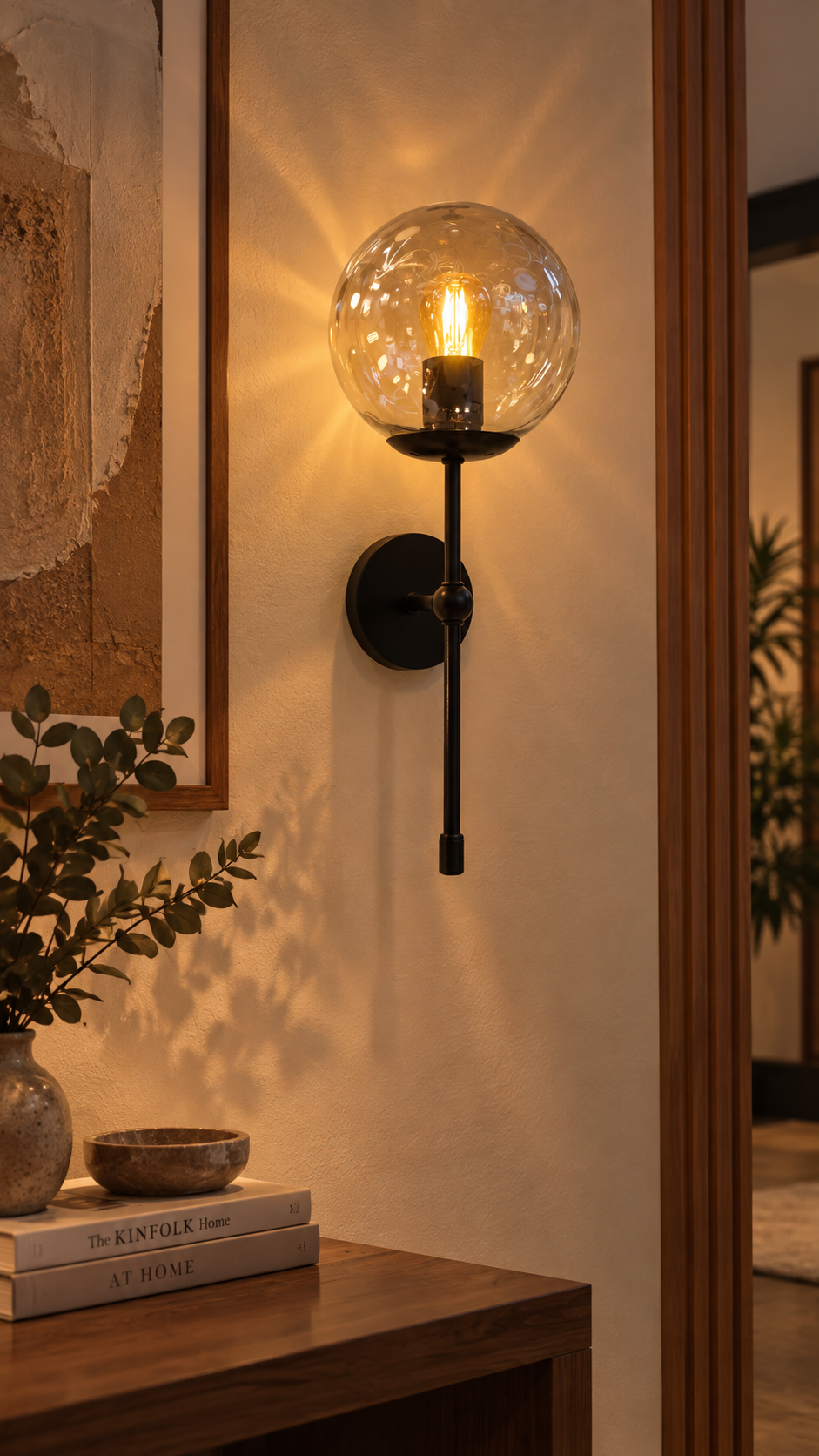 Noctis Black Globe Wall Lamp