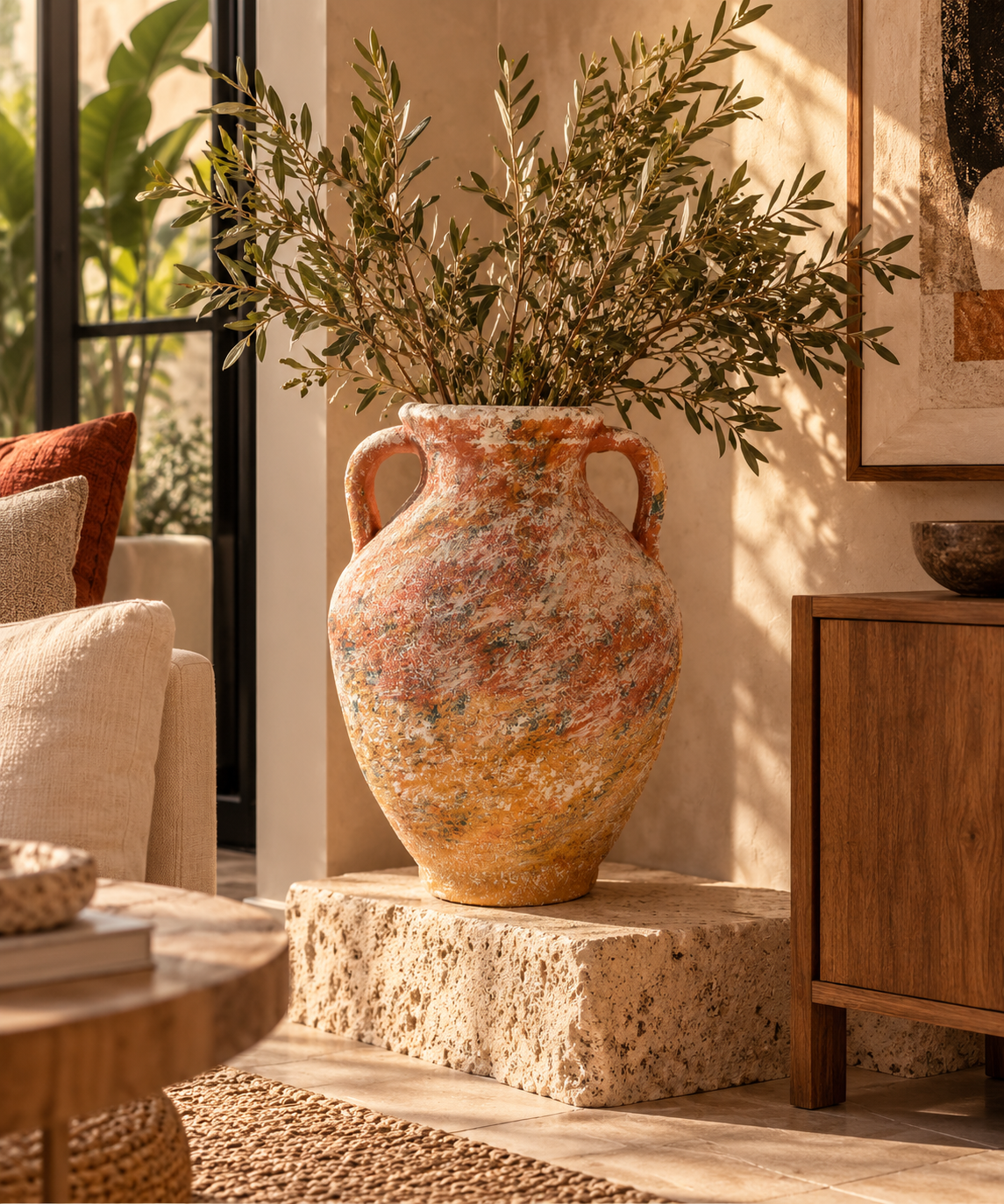 Terracotta Heritage Floor Vase