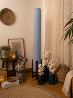 light sky blue Linen Column Floor Lamp: Mid-Century Modern